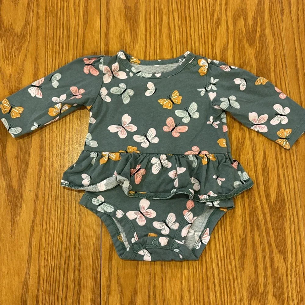 Carter's Butterfly Print One Piece Dress 3 Months